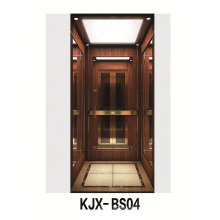 Villa Elevator with Wooden and Titanium Finished Stainless Steel (KJX-BS04)